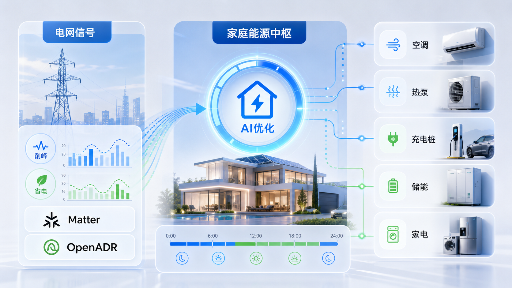Matter OpenADR 家庭能源管理信息图