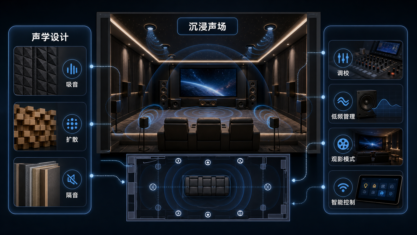 智能影院声学与沉浸声场图