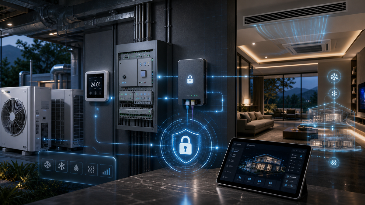 KNX Secure 暖通网关：别墅和会所项目为什么要把空调控制做进建筑自动化