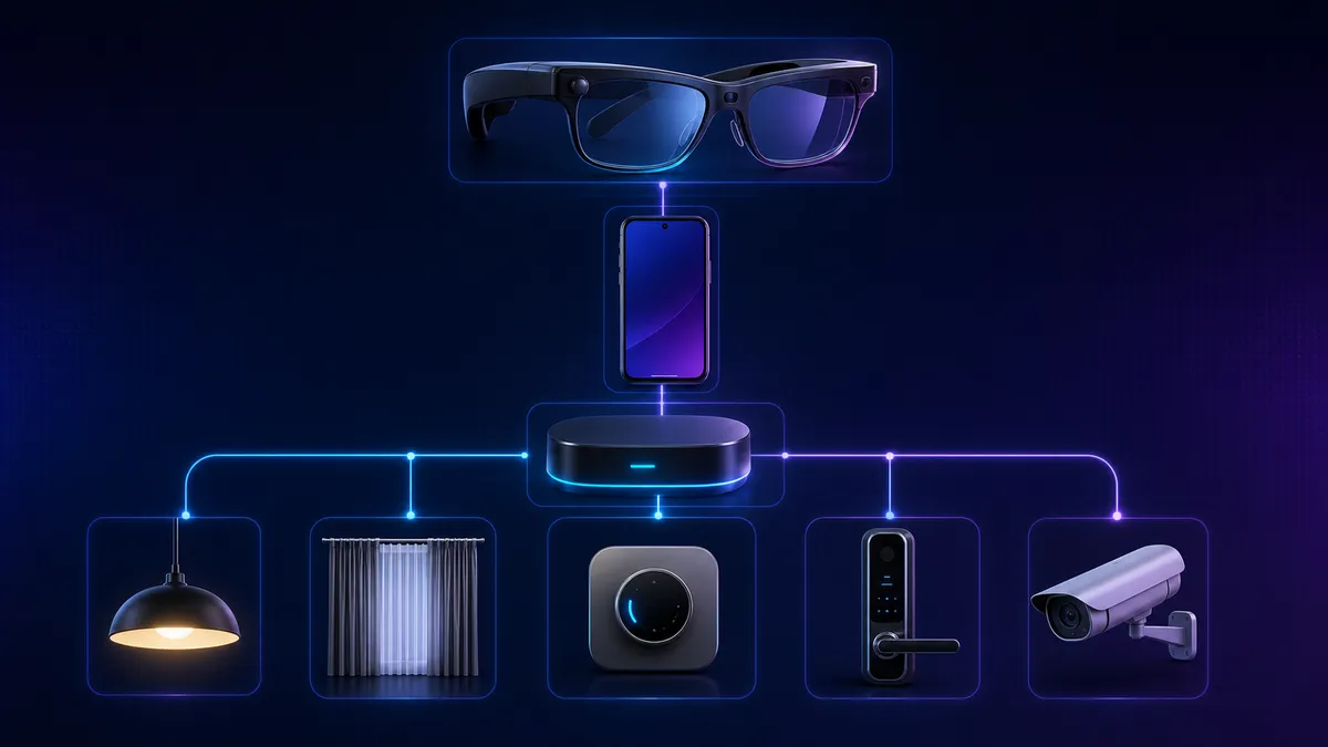 Google Gemini glasses to smart home flow