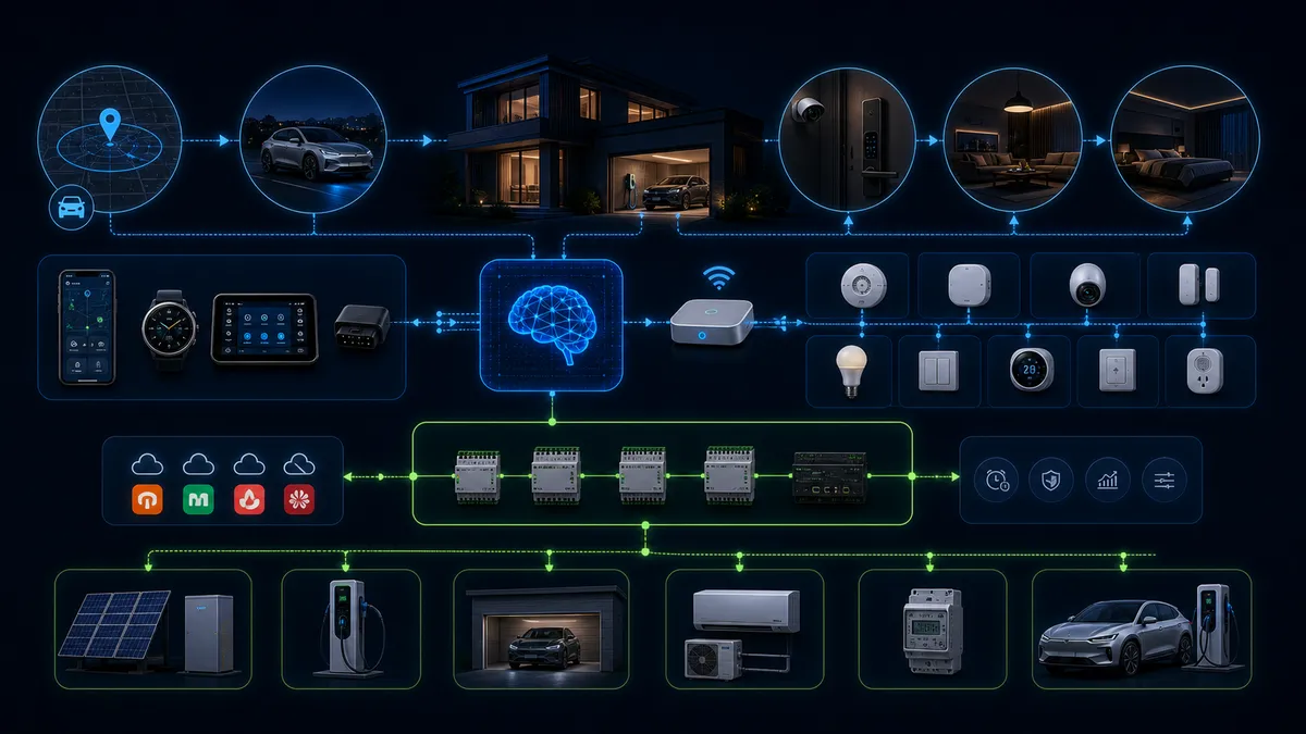 Gemini AI car to home automation flow