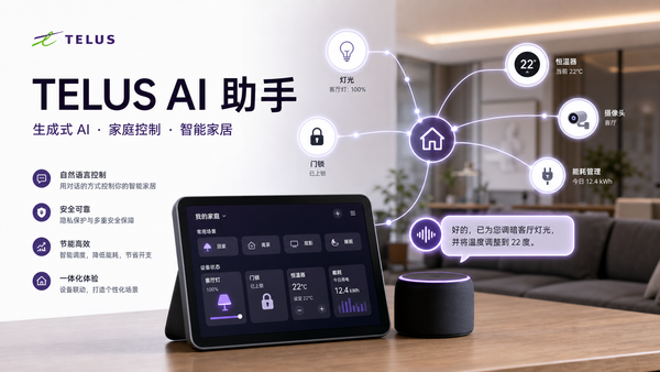TELUS 推出生成式 AI 智能家居助手，家庭控制开始变得更自然